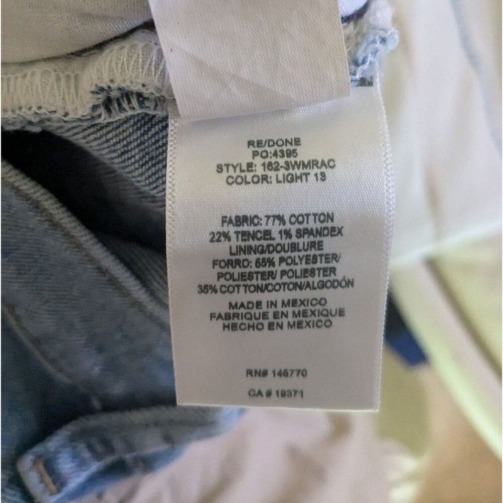 ๐ MSRP $265 RE/DONE Comfort Stretch 90's High Rise Ankle Crop Jean Size 27 - Picture 12 of 12